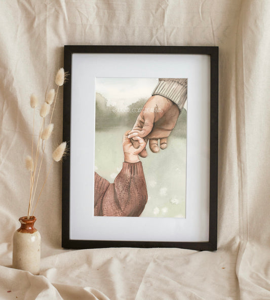 Momma's Hand watercolor Print